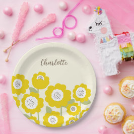 Minimalistisch Moderne Sonnenblume Minimaler Indiv Pappteller