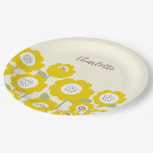 Minimalistisch Moderne Sonnenblume Minimaler Indiv Pappteller (Schrägansicht)