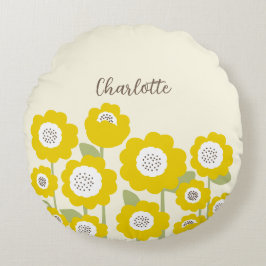 Minimalistisch Moderne Sonnenblume Minimaler Indiv Rundes Kissen