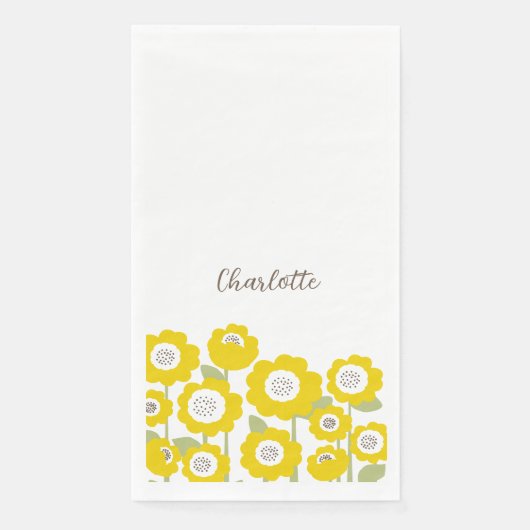 Minimalistisch Moderne Sonnenblume Minimaler Indiv Serviette (Vorderseite)