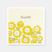 Minimalistisch Moderne Sonnenblume Minimaler Indiv Serviette (Vorderseite)