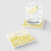 Minimalistisch Moderne Sonnenblume Minimaler Indiv Steinuntersetzer (Seitenansicht)