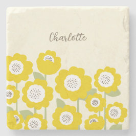 Minimalistisch Moderne Sonnenblume Minimaler Indiv Steinuntersetzer