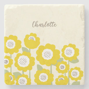 Minimalistisch Moderne Sonnenblume Minimaler Indiv Steinuntersetzer