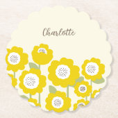 Minimalistisch Moderne Sonnenblume Minimaler Indiv Untersetzer (Vorderseite)