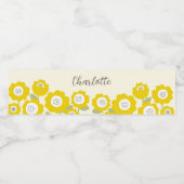 Minimalistisch Moderne Sonnenblume Minimaler Indiv Wasserflaschenetikett (Einzelnes Label)