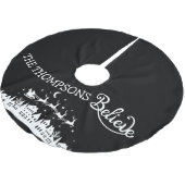 Minimalistisch Moderne stilvolle Personalisierte W Polyester Weihnachtsbaumdecke (Schrägansicht)