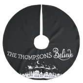 Minimalistisch Moderne stilvolle Personalisierte W Polyester Weihnachtsbaumdecke (Vorderseite)