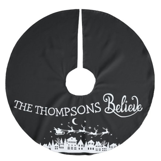 Minimalistisch Moderne stilvolle Personalisierte W Polyester Weihnachtsbaumdecke (Vorderseite)