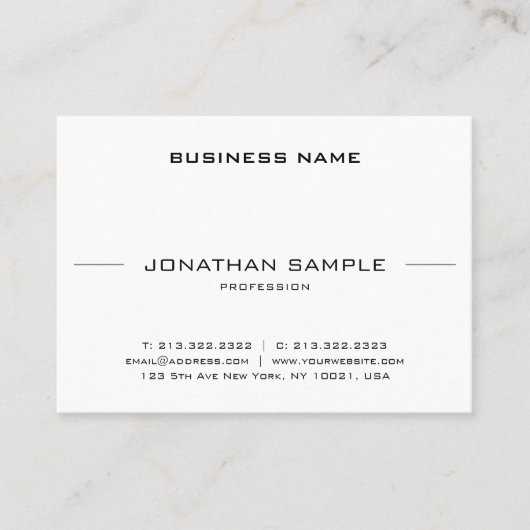 Minimalistisch Moderne stilvolle Sleek Graceful Sc Visitenkarte (Vorderseite)