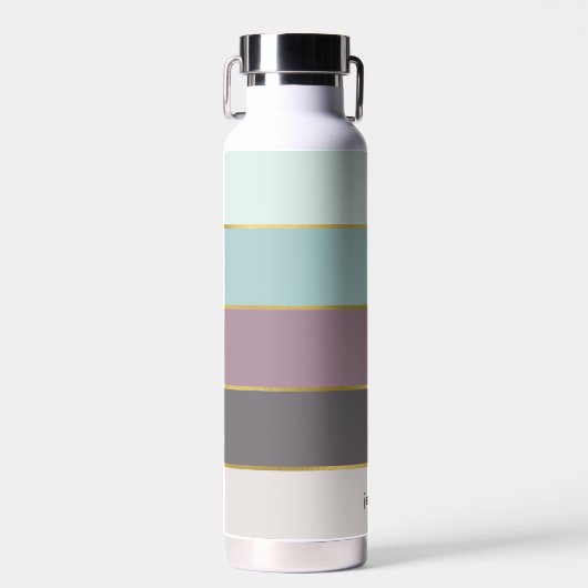 Minimalistisch Moderne Streifen Personalisiert Trinkflasche (Vorne)