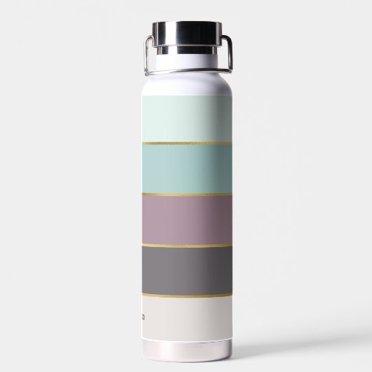 Minimalistisch Moderne Streifen Personalisiert Trinkflasche (Rückseite)