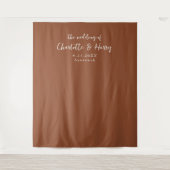 Minimalistisch Moderne Terracotta Boho Foto Hinter Wandteppich (Vorderseite)