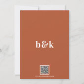 Minimalistisch Moderne Terracotta-Hochzeit | QR-Co Einladung (Rückseite)