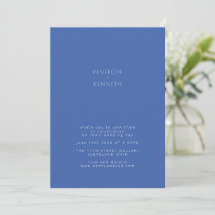 Minimalistisch Moderne Vintage Blaue Hochzeit Einladung