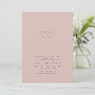 Minimalistisch Moderne Vintage Hochzeit mit rotem  Einladung