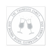 Minimalistisch Moderne Weingläser Whimsical Fun Permastempel (Design)