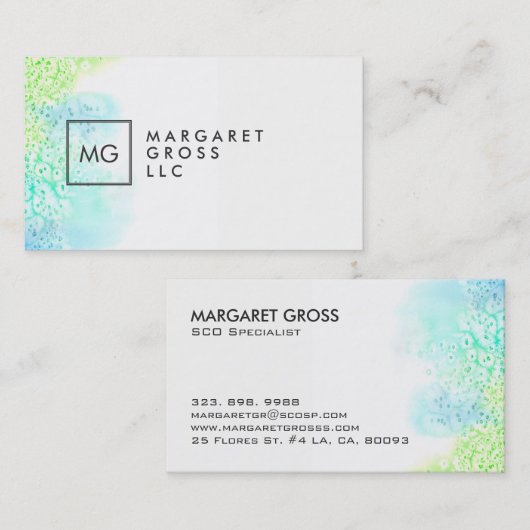 Minimalistisch Moderne Weiß- und Pastelfarben Ombr Visitenkarte (Vorne/Hinten)