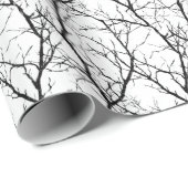 Minimalistisch-Moderne Winterschwingen Schwarz-wei Geschenkpapier (Rolleneckpunkt)