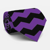 Minimalistisch Moderne Zickzack Streifen Schwarz u Krawatte (Gerollt)
