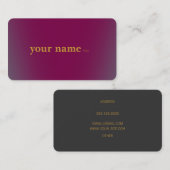 Minimalistisch Moderner Baskerville Wein Visitenkarte (Vorne/Hinten)