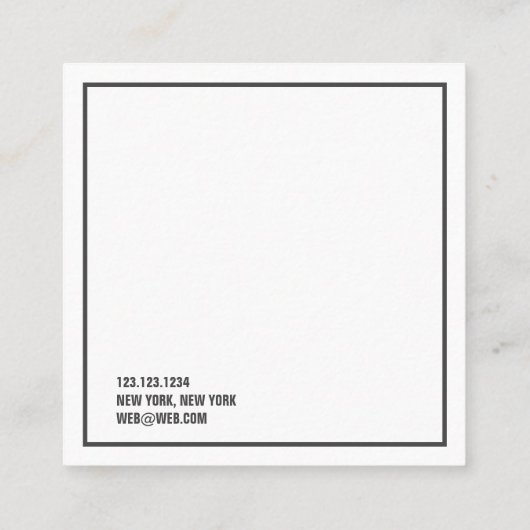Minimalistisch| Moderner Beruflicher Audio Enginee Quadratische Visitenkarte (Rückseite)