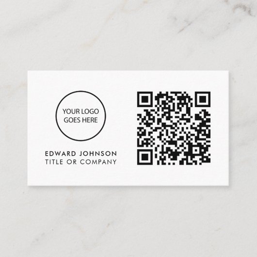 Minimalistisch moderner Beruflicher QR-Code Visitenkarte (Vorderseite)