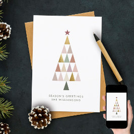 Minimalistisch Moderner Blush Gold Einfaches Weihn Feiertagskarte