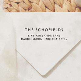 Minimalistisch Moderner Deko Name & Rücksendeadres Gummistempel