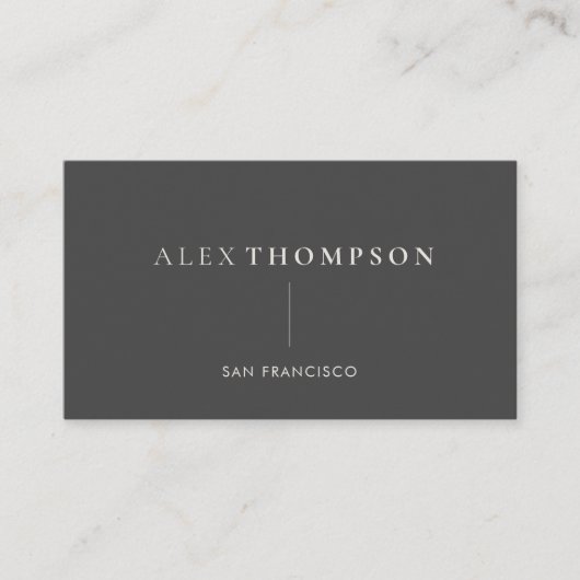 Minimalistisch moderner kreativer Name Schwarz/Wei Visitenkarte (Vorderseite)