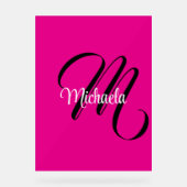 Minimalistisch moderner Monogramm Anfangsname heiß Acrylschild (Vorderseite)