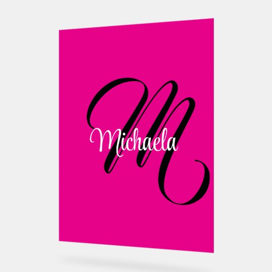 Minimalistisch moderner Monogramm Anfangsname heiß Acrylschild (Winkel)