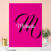 Minimalistisch moderner Monogramm Anfangsname heiß Acrylschild (Hochzeit)