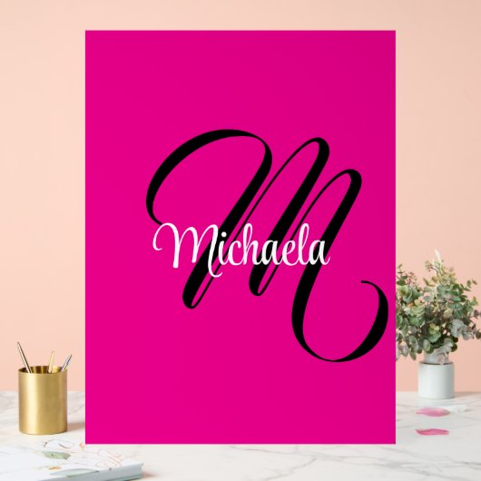 Minimalistisch moderner Monogramm Anfangsname heiß Acrylschild (Hochzeit)