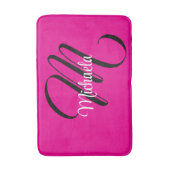 Minimalistisch moderner Monogramm Anfangsname heiß Badematte (Vorderseite Vertikal)