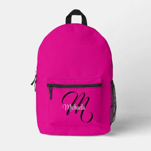 Minimalistisch moderner Monogramm Anfangsname heiß Bedruckter Rucksack (Vorderseite)
