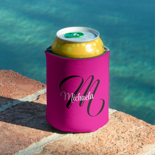 Minimalistisch moderner Monogramm Anfangsname heiß Dosenkühler (In Situ Pool)