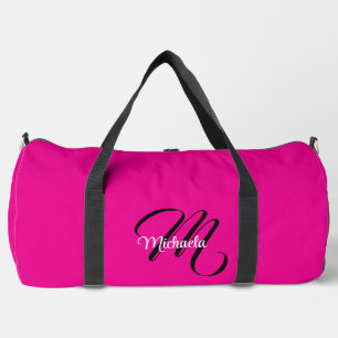 Minimalistisch moderner Monogramm Anfangsname heiß Duffle Bag