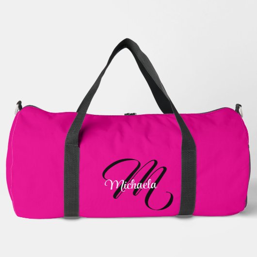 Minimalistisch moderner Monogramm Anfangsname heiß Duffle Bag (Vorderseite)