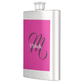 Minimalistisch moderner Monogramm Anfangsname heiß Flachmann (Links)