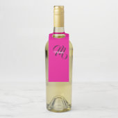 Minimalistisch moderner Monogramm Anfangsname heiß Flaschenanhänger (Auf Flasche)