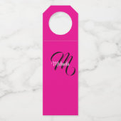 Minimalistisch moderner Monogramm Anfangsname heiß Flaschenanhänger (Rückseite)