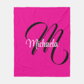 Minimalistisch moderner Monogramm Anfangsname heiß Fleecedecke (Vorderseite)