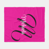 Minimalistisch moderner Monogramm Anfangsname heiß Fleecedecke (Vorderseite (Horizontal))