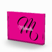 Minimalistisch moderner Monogramm Anfangsname heiß Fotoblock (Rechts)