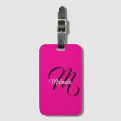Minimalistisch moderner Monogramm Anfangsname heiß Gepäckanhänger (Vorderseite Vertikal)