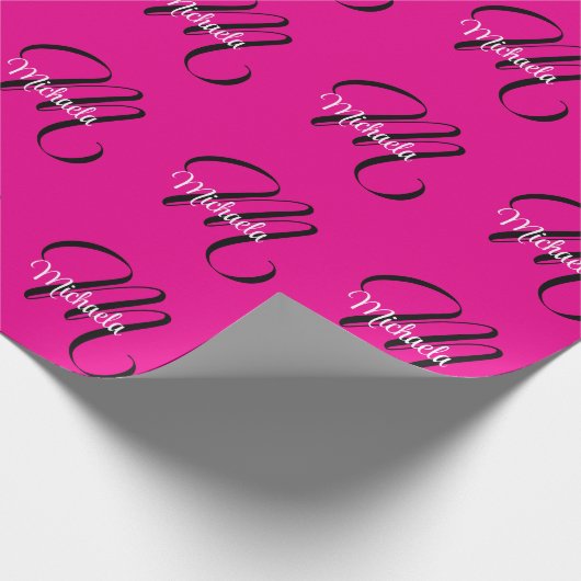 Minimalistisch moderner Monogramm Anfangsname heiß Geschenkpapier (Ecke)