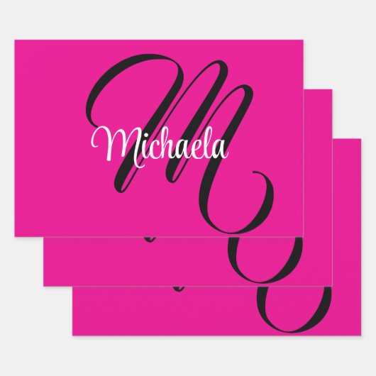Minimalistisch moderner Monogramm Anfangsname heiß Geschenkpapier Set (Set)