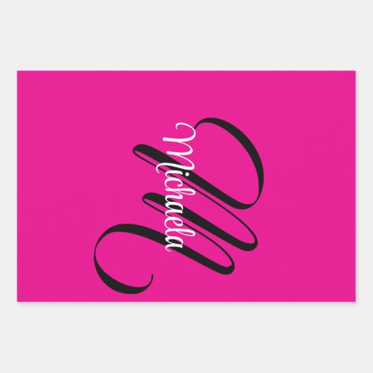 Minimalistisch moderner Monogramm Anfangsname heiß Geschenkpapier Set (Vorderseite 3)