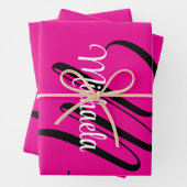 Minimalistisch moderner Monogramm Anfangsname heiß Geschenkpapier Set (Beispiel)